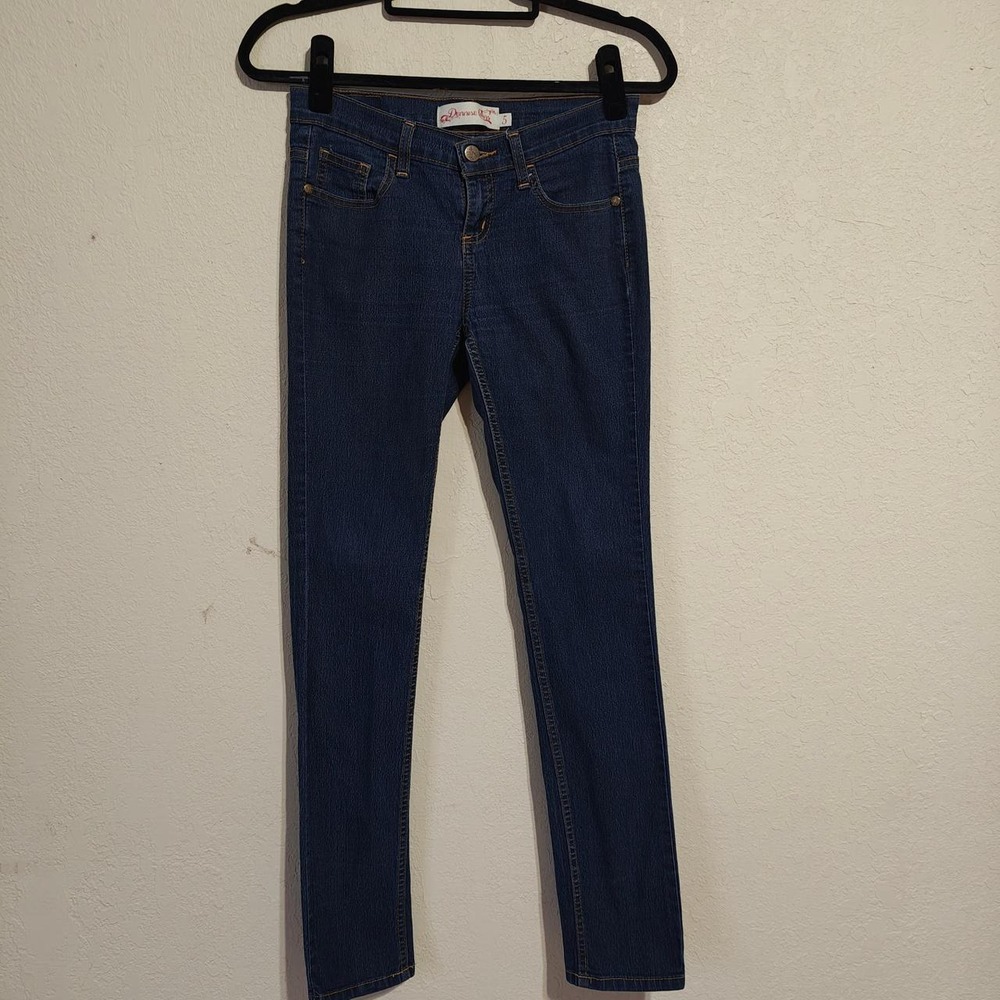 Dennise Collins Women Low Rise Blue Denim Jeans Straight Leg Navy Size 5